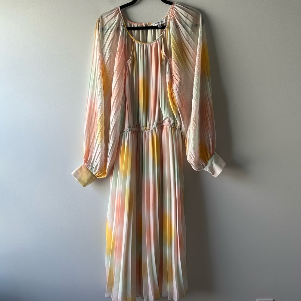 Gibson Latimer pastel printed pleated midi/maxi dress